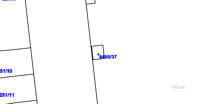 Parcela st. 4450/37 v KÚ Žižkov, Katastrální mapa