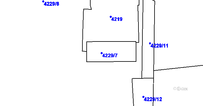 Parcela st. 4229/7 v KÚ Žižkov, Katastrální mapa