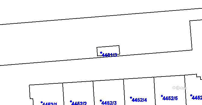 Parcela st. 4481/3 v KÚ Žižkov, Katastrální mapa