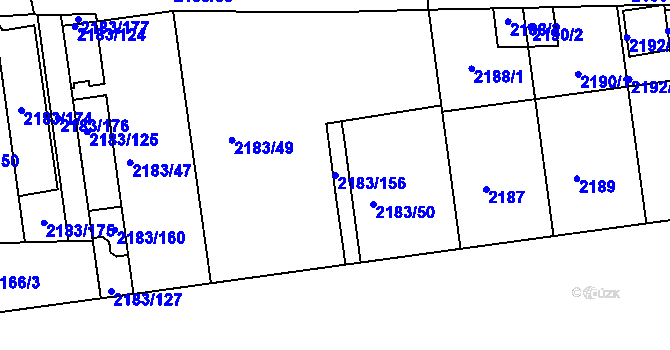 Parcela st. 2183/156 v KÚ Žižkov, Katastrální mapa