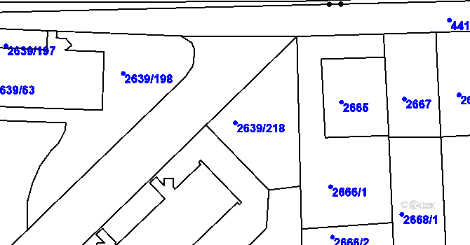 Parcela st. 2639/218 v KÚ Žižkov, Katastrální mapa