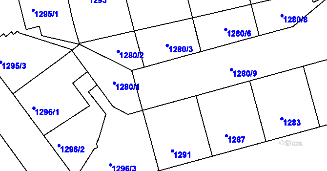 Parcela st. 1280/4 v KÚ Žižkov, Katastrální mapa
