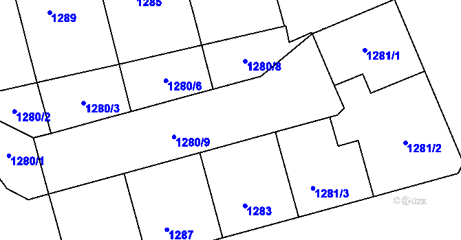Parcela st. 1280/7 v KÚ Žižkov, Katastrální mapa