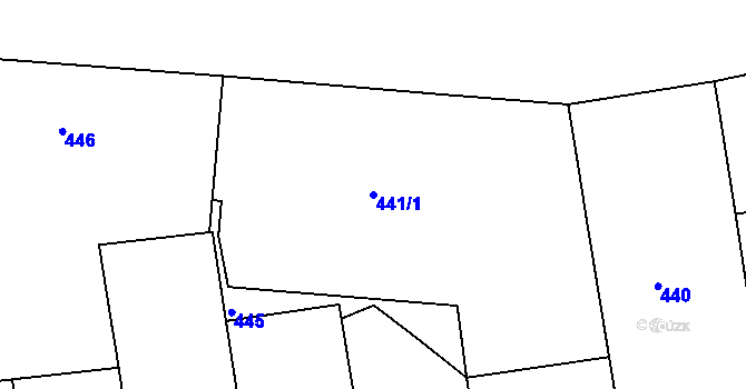 Parcela st. 441/1 v KÚ Žižkov, Katastrální mapa