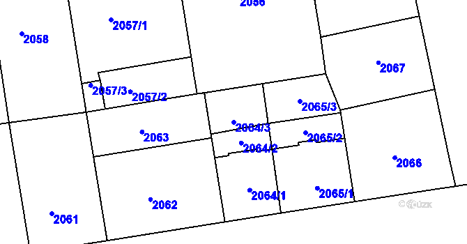 Parcela st. 2064/3 v KÚ Žižkov, Katastrální mapa