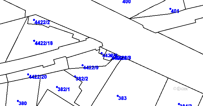 Parcela st. 4422/3 v KÚ Žižkov, Katastrální mapa