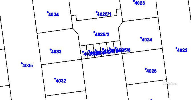 Parcela st. 4025/5 v KÚ Žižkov, Katastrální mapa