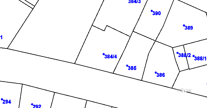 Parcela st. 384/4 v KÚ Žižkov, Katastrální mapa