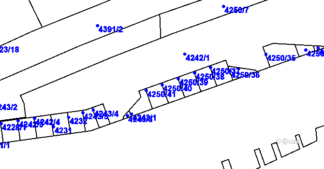 Parcela st. 4250/40 v KÚ Žižkov, Katastrální mapa