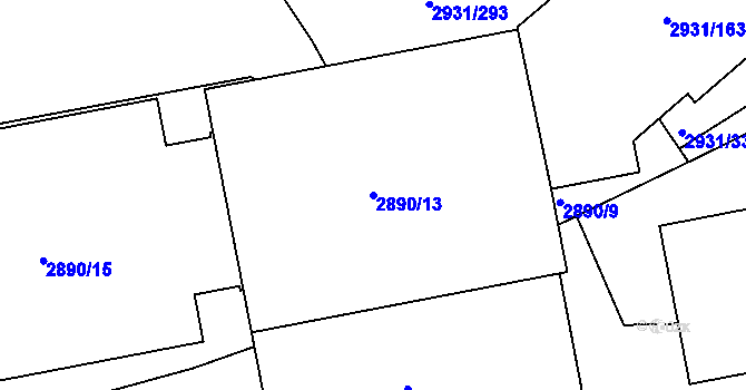 Parcela st. 2890/13 v KÚ Žižkov, Katastrální mapa