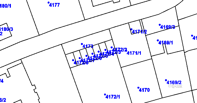 Parcela st. 4172/4 v KÚ Žižkov, Katastrální mapa