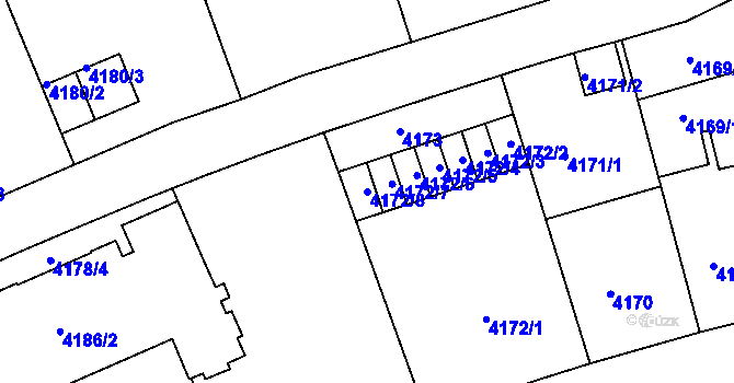 Parcela st. 4172/8 v KÚ Žižkov, Katastrální mapa