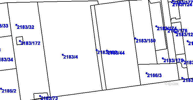 Parcela st. 2183/162 v KÚ Žižkov, Katastrální mapa