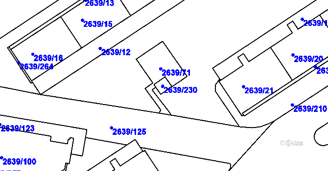 Parcela st. 2639/230 v KÚ Žižkov, Katastrální mapa