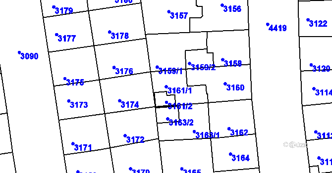 Parcela st. 3161/1 v KÚ Žižkov, Katastrální mapa