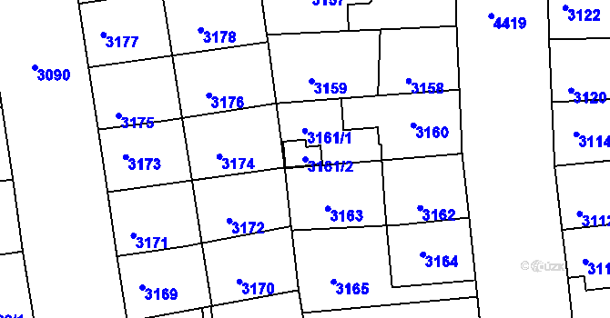 Parcela st. 3161/2 v KÚ Žižkov, Katastrální mapa
