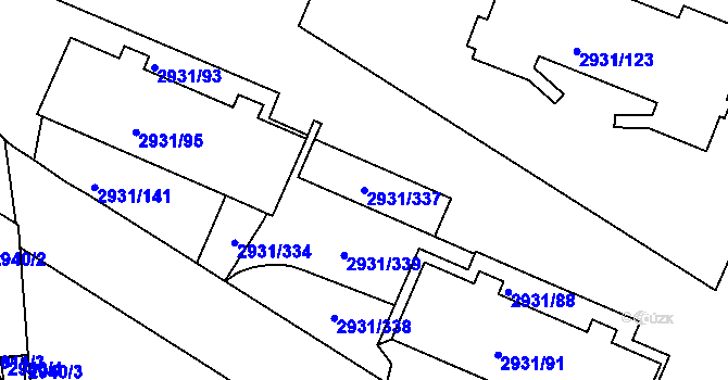 Parcela st. 2931/337 v KÚ Žižkov, Katastrální mapa