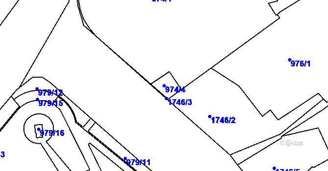 Parcela st. 974/4 v KÚ Žižkov, Katastrální mapa