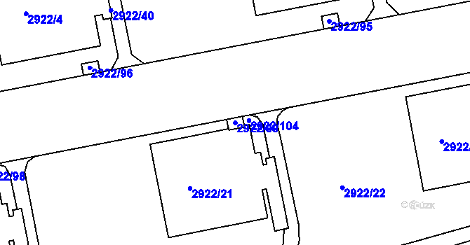 Parcela st. 2922/99 v KÚ Žižkov, Katastrální mapa