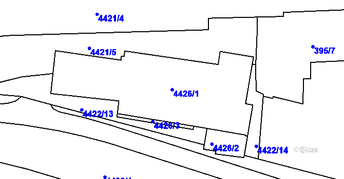 Parcela st. 4426/1 v KÚ Žižkov, Katastrální mapa