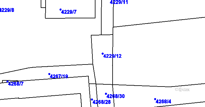 Parcela st. 4229/12 v KÚ Žižkov, Katastrální mapa