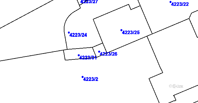 Parcela st. 4223/26 v KÚ Žižkov, Katastrální mapa