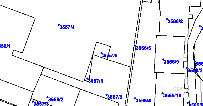 Parcela st. 3557/6 v KÚ Žižkov, Katastrální mapa