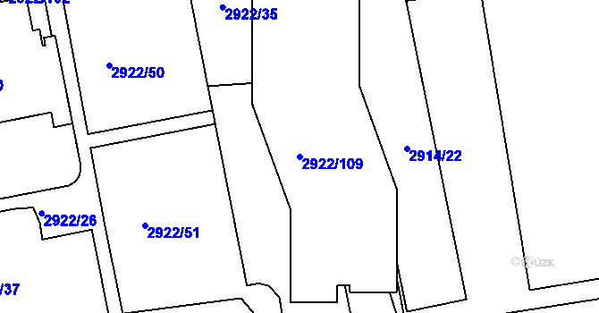 Parcela st. 2922/109 v KÚ Žižkov, Katastrální mapa