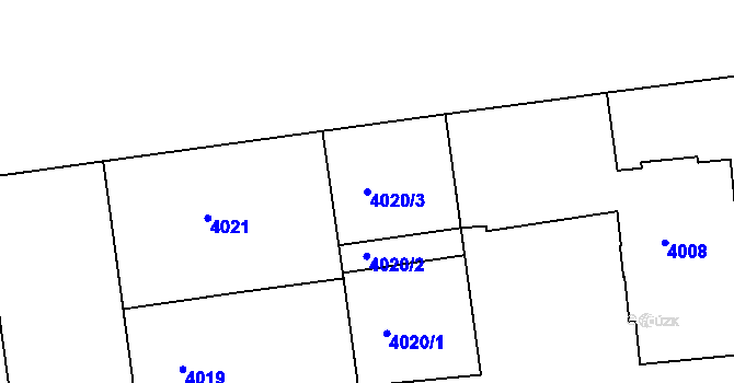 Parcela st. 4020/3 v KÚ Žižkov, Katastrální mapa