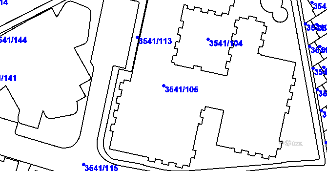 Parcela st. 3541/105 v KÚ Žižkov, Katastrální mapa