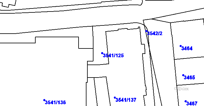 Parcela st. 3541/125 v KÚ Žižkov, Katastrální mapa