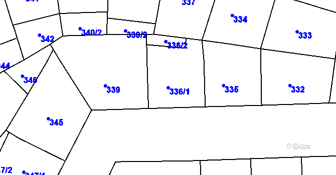 Parcela st. 336/1 v KÚ Žižkov, Katastrální mapa