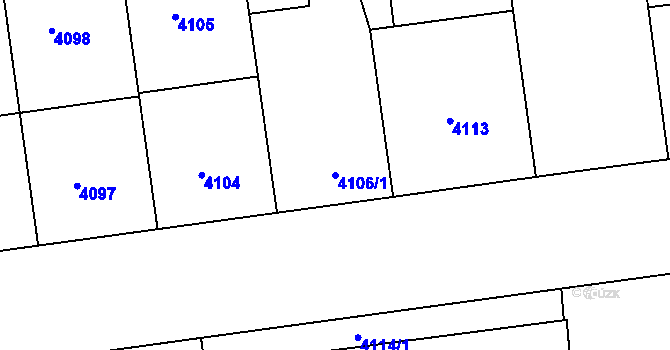 Parcela st. 4106/1 v KÚ Žižkov, Katastrální mapa