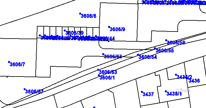 Parcela st. 3606/63 v KÚ Žižkov, Katastrální mapa