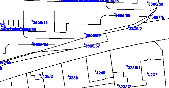 Parcela st. 3606/67 v KÚ Žižkov, Katastrální mapa