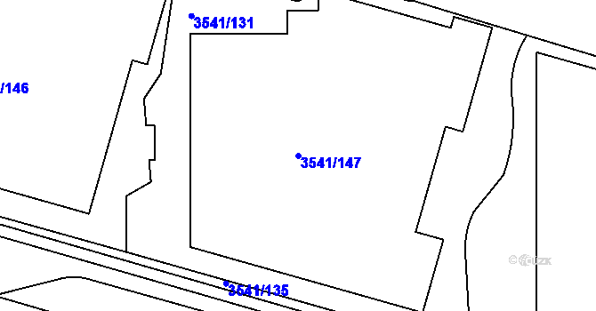 Parcela st. 3541/147 v KÚ Žižkov, Katastrální mapa