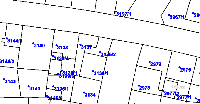 Parcela st. 3136/2 v KÚ Žižkov, Katastrální mapa