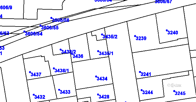 Parcela st. 3435/1 v KÚ Žižkov, Katastrální mapa