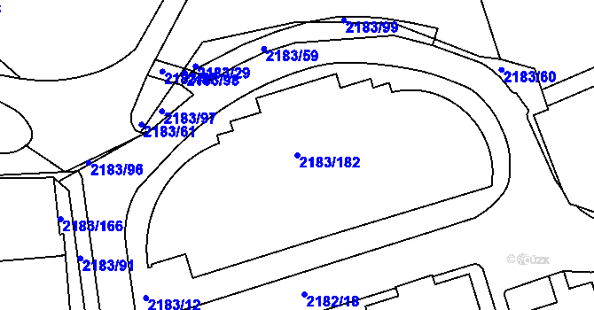 Parcela st. 2183/182 v KÚ Žižkov, Katastrální mapa