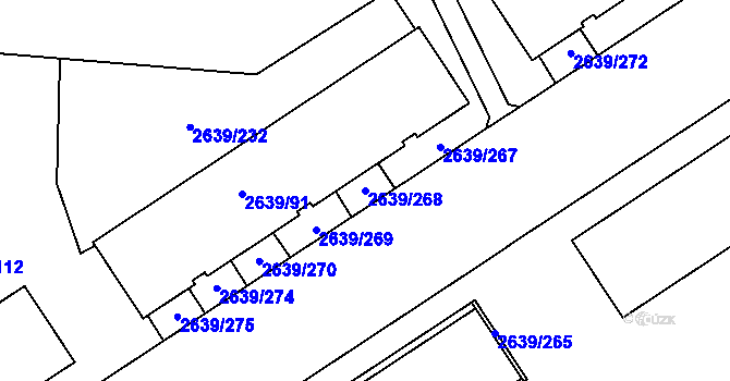 Parcela st. 2639/268 v KÚ Žižkov, Katastrální mapa