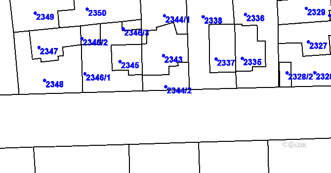 Parcela st. 2344/2 v KÚ Žižkov, Katastrální mapa