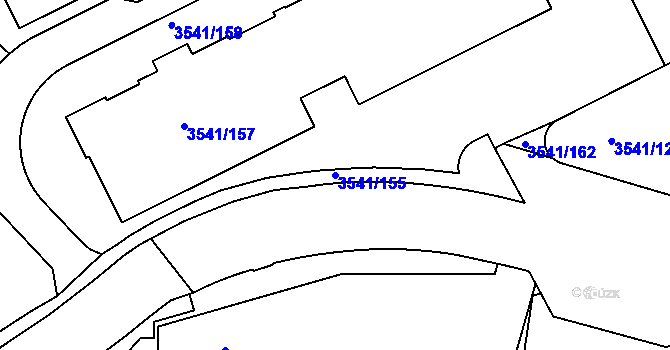 Parcela st. 3541/155 v KÚ Žižkov, Katastrální mapa