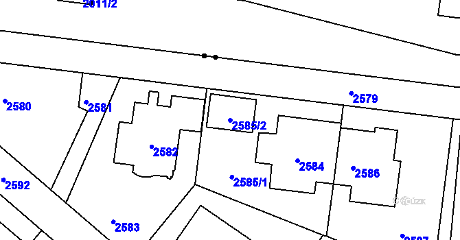 Parcela st. 2585/2 v KÚ Žižkov, Katastrální mapa