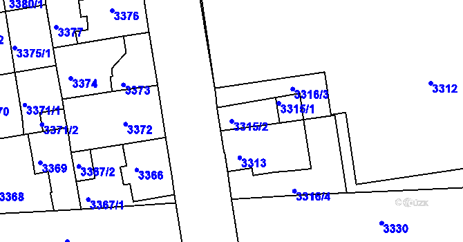 Parcela st. 3315/2 v KÚ Žižkov, Katastrální mapa