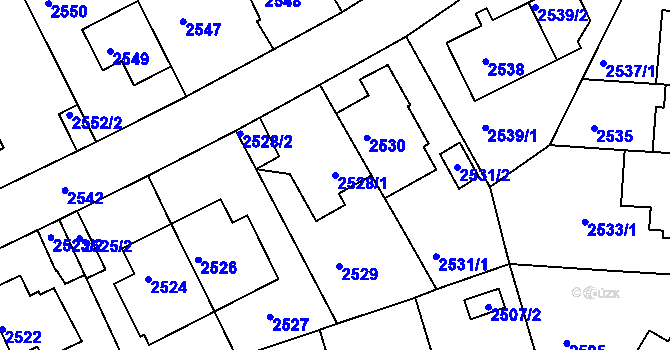 Parcela st. 2528/1 v KÚ Žižkov, Katastrální mapa