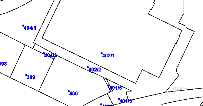 Parcela st. 402/1 v KÚ Žižkov, Katastrální mapa