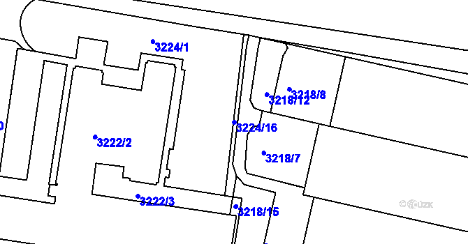 Parcela st. 3224/16 v KÚ Žižkov, Katastrální mapa