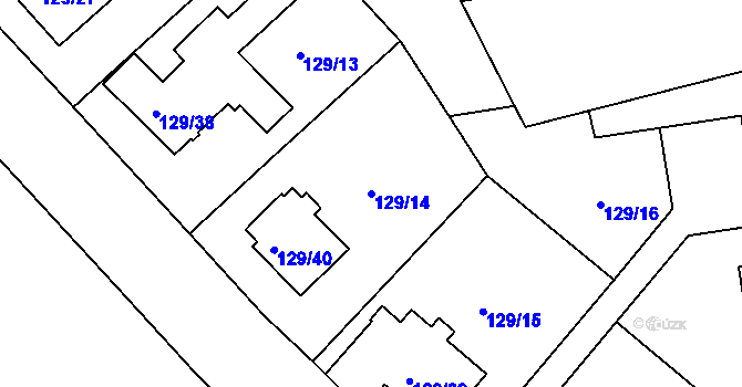 Parcela st. 129/14 v KÚ Krč, Katastrální mapa