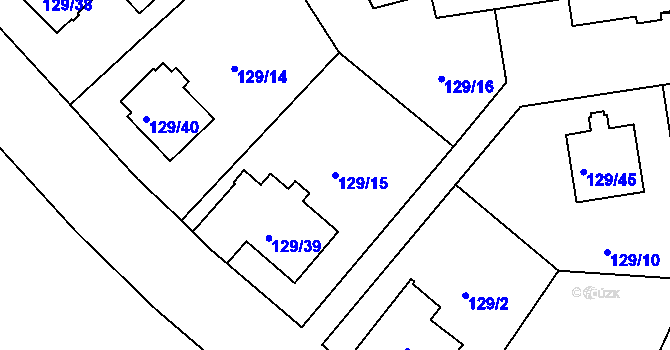 Parcela st. 129/15 v KÚ Krč, Katastrální mapa