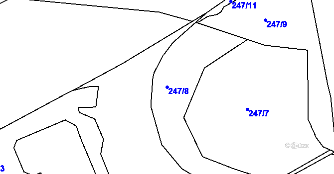 Parcela st. 247/8 v KÚ Krč, Katastrální mapa